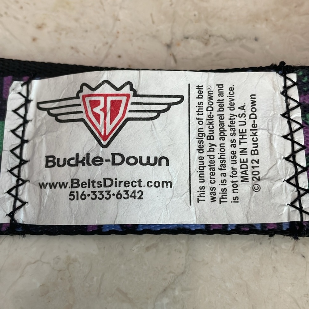 The Joker Buckle Down belt adjustable purple black seat belt style Batman - Picture 3 of 7